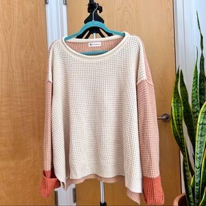 THE IMPECCABLE PIG- Cream, Blush, and Terracotta Loose Knit Oversized Sweater